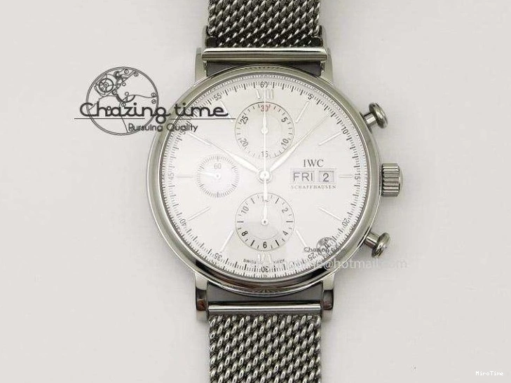 MIROTIME 0822 Cozy Pilot Chrono SS IW387802 V6F 1:1 Best Edition On Brown Leather Strap A 7323
